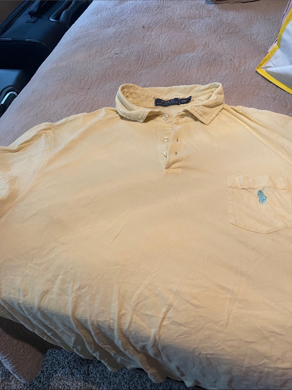 Polo by Ralph Lauren Pale Yellow Short-Sleeve Polo with Chest Pocket